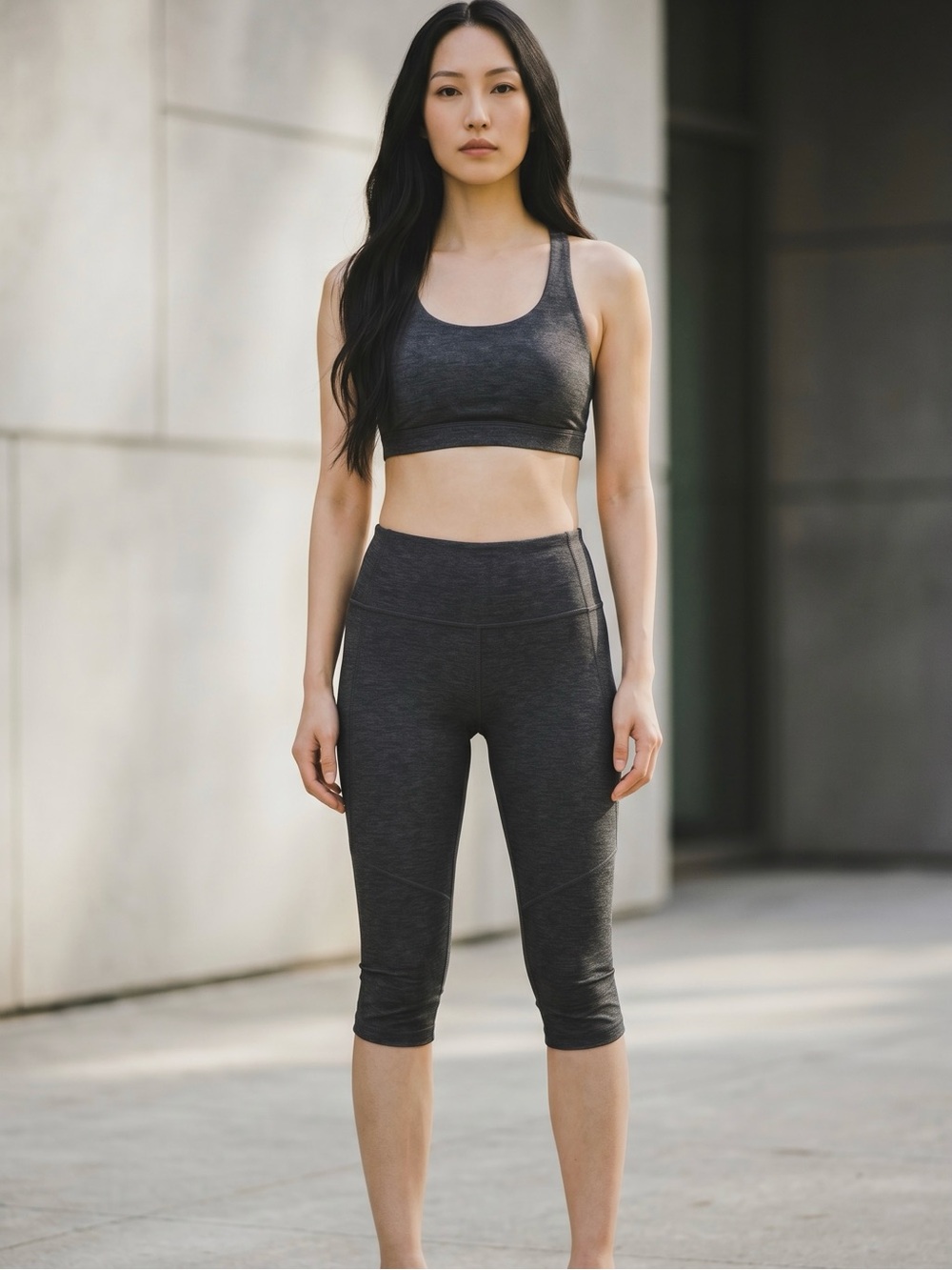Outdoor Voices Kneecap Crop Charcoal Workout Legging